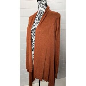 Chicos Cardigan Womens Sz 2/US Large Harper Drape Rustic Orange Heather New Boho